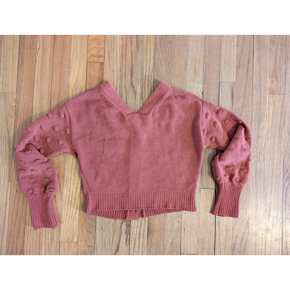Women's Button-Up Sweater - Rust - Picture 7 of 10